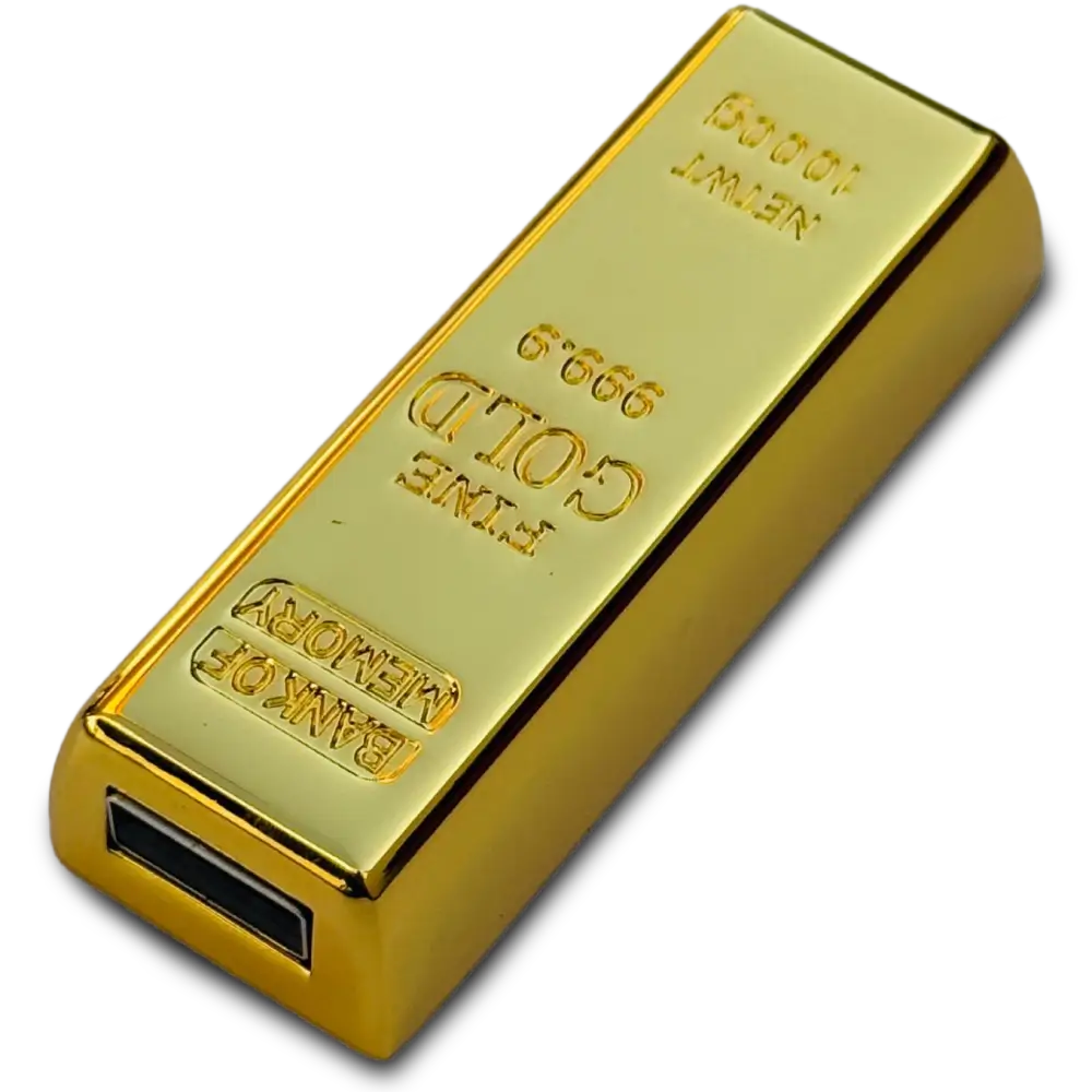 24k Gold USB Stick front view