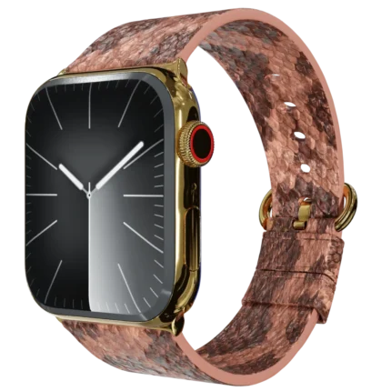 Gold Apple Watch 11 with Brown Python Strap.webp