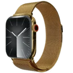 Gold Apple Watch 11 with Milanese strap.webp