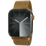 Gold Apple Watch 11 with Milanese strap front.webp
