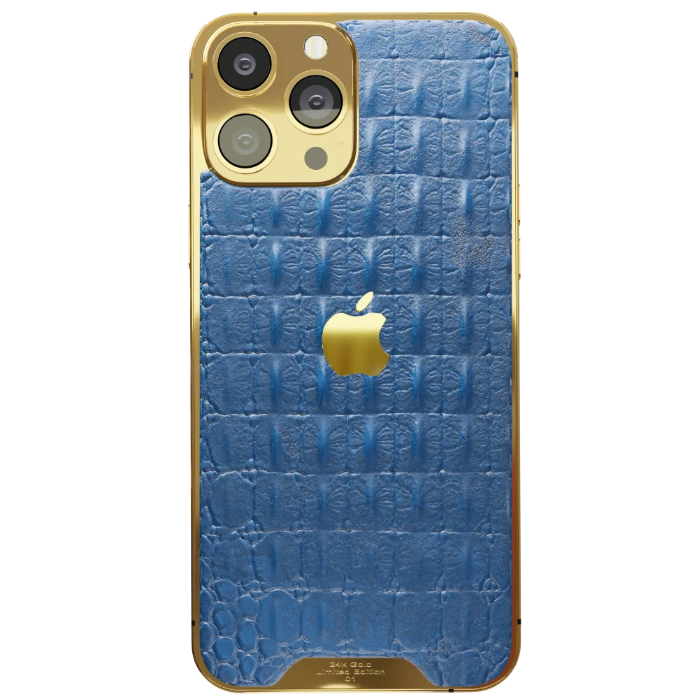 Blue Croc Leather iPhone 14 Pro Pro Max.webp Blue Croc Leather iPhone 14 Pro Pro Max.webp